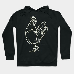 Aesthetic Lineart Rooster Hoodie